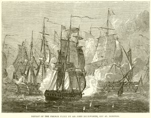 Nederlaag van de Franse vloot door Sir John Duckworth, bij St. Domingo