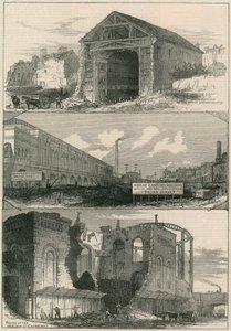 Sloopwerken voor de Great Eastern Railway uitbreidingen naar Broad Street door English School