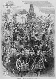 Vertrek van Edward I (1239-1307) en Eleanor van Castilië (1246-90) naar het Heilige Land