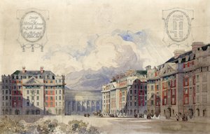 Ontwerp voor de noordelijke toegang tot het British Museum door Charles Fitzroy Doll architecten door English School