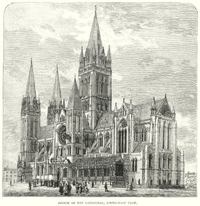 Ontwerp van de kathedraal, zuidoostelijk aanzicht (gravure) door English School