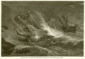 Vernietiging van Schepen van de Spaanse Armada aan de Ierse Kust, 1588