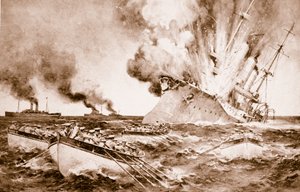 Vernietiging van de Dresden bij Fernandez op 14 maart 1915