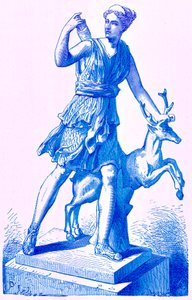 Diana met de hinde, illustratie uit Geschiedenis van Rome door Victor Duruy, gepubliceerd 1884 door English School