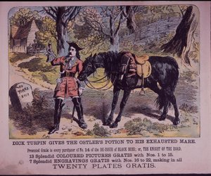 Dick Turpin met zijn paard Black Bess op weg naar York door English School