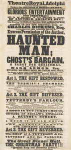Dickens affiche: The Haunted Man, in Adelphi Theatre Royal, 28 december 1848