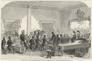Diner voor de arbeiders van de heer Thomas Cubitt bij de nieuwe residentie van de Russische ambassade door English School