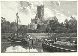 Doncaster, vanuit het noordwesten (gravure) door English School