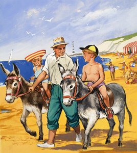 Ezelritjes op het strand