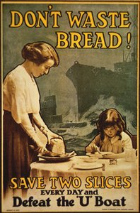 "Verspil geen brood", WWI-poster