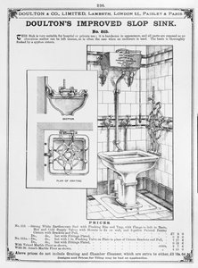 Doultons Verbeterde Slop Sink, 19e eeuw