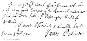 Dr James Petiver door English School