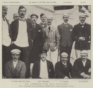 Dr Jameson en zijn officieren (gravure)