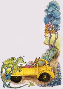 Draak in vrachtwagen door English School