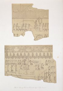 Tekening van een stier, en bos met herten en varkens, Koujunjik, plaat 12 uit Nineveh en zijn overblijfselen door Austen Henry Layard (1817-94) gepubliceerd 1849