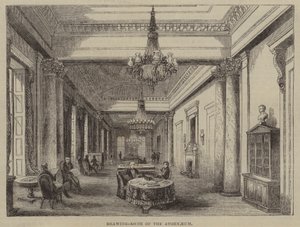 Salon in de Athenaeum Club, Londen (gravure) door English School
