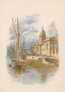 Douanekantoor en kade van Dublin door English School