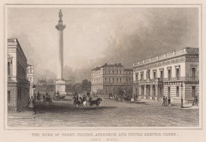 Duke of Yorks Column, Athenaeum en United Service Clubs, Pall Mall