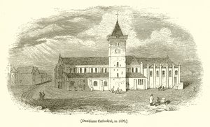 Kathedraal van Dunblane in 1620 door English School
