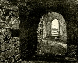 Kerker in het kasteel onder de kamer van koningin Mary. Illustratie uit Cassells Old and New Edinburgh door James Grant, c.1900 door English School