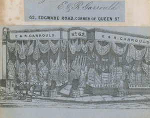 E & R Garrould, 62 Edgware Road, hoek van Queen Street, Londen