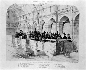 Edgware Road Station tijdens de Inaugurele Reis van de Metropolitan Railway, 24 mei 1862