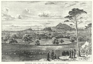Edinburgh, vanaf "Rest and Be Thankful" Corstorphine Hill (gravure) door English School