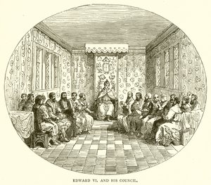 Edward VI en zijn Raad door English School
