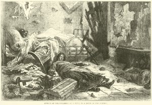 Gevolgen van de explosie van een granaat in een huis in de buitenwijken, mei 1871 door English School