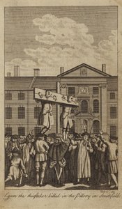 Egan de dievenvanger gedood in de schandpaal in Smithfield