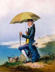 Acht uur aan zee voor drie shilling, prent gemaakt door A. Concannen, 1873 door English School