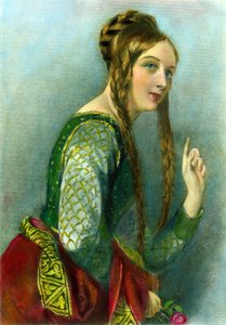 Eleanor van Aquitanië, koningin van Hendrik II, gedrukt door Henry G. Bohn, 1856 (kleurgravure)