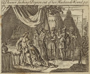 Eleanor van Castilië, Koningin-Gemalin van Koning Edward I van Engeland, zuigt gif uit de wond van haar man, opgelopen bij een moordaanslag in Akko, 1272 door English School