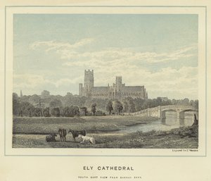 Ely Kathedraal, zuidoostelijk zicht vanaf Barway Bank