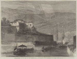 Inscheping van het Lichaam van de Czarewitch in Villafranca, voor Vervoer naar Rusland (gravure) door English School
