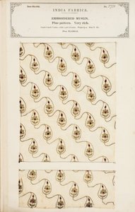 Geborduurd mousselinemonster uit Madras, uit De Collectie van de Textielfabrikanten van India, door John Forbes Watson, gepubliceerd in 1866