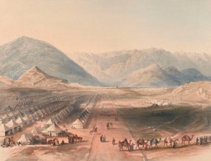 Kampement van het Kandahar-leger, onder generaal Nott, buiten de muren van Caubul [sic] door English School