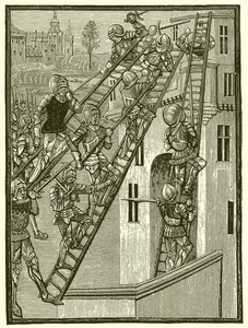 Engelse Soldaten die een Fort in Gascogne Beklimmen, Temp. Edward III