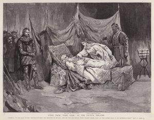 Engelse acteurs Henry Irving en Ellen Terry in een productie van Shakespeare