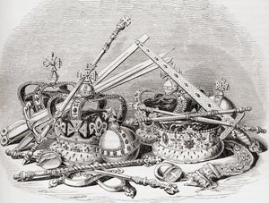 Engelse regalia, uit Old England: A Pictorial Museum, uitgegeven 1847