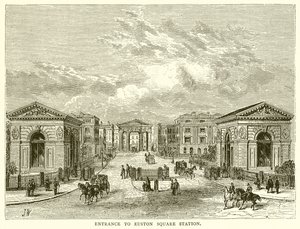 Ingang van Euston Square Station door English School