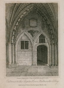 Ingang naar de Kapittelzaal, Westminster Abbey, Londen door English School