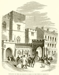Ingang van het oude Hogerhuis in de tijd van George II door English School