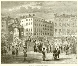 Intocht van George IV in Dublin door English School