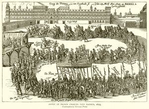 Intocht van Prins Charles in Madrid, 1623 door English School