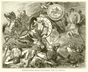 Epaminondas redt het Leven van Pelopidas in de Slag