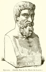 Epicurus. (Marmeren buste in het Louvre) (gravure)