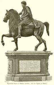 Ruiterstandbeeld van Marcus Aurelius. (Op het Capitool, in Rome)