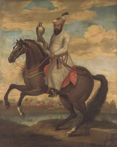 Ruiterportret van een Indiase edelman