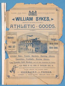 Uitrustingscatalogus geproduceerd door William Sykes, 1896